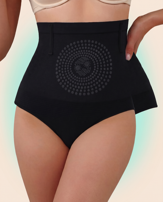 Faja panty negra de cintura alta puesta