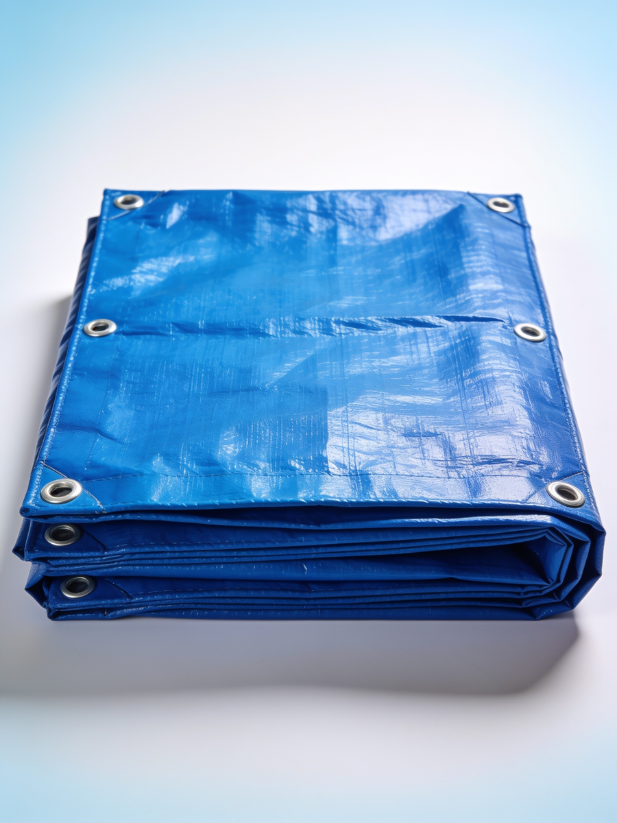 Lona impermeable reforzada 4 x 5 m azul con ojales metalicos