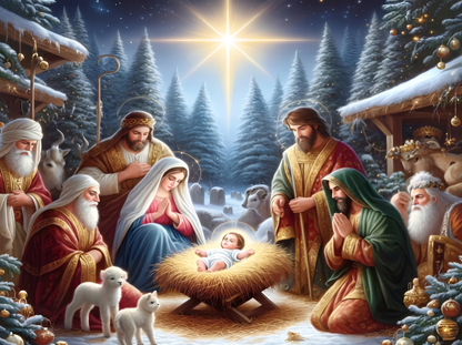 Telón navideño diseño Nacimiento